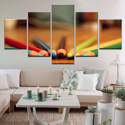 Pencil Crayons 5 Panel Canvas Print Wall Art - GotItHere.com
