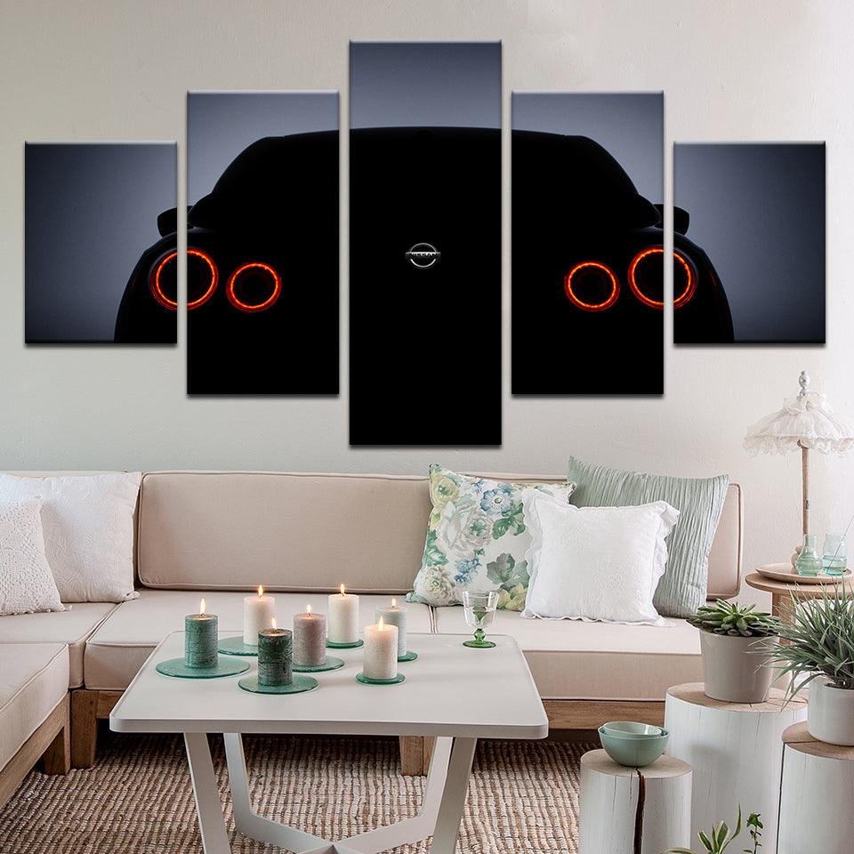Nissan GT-R Tail Lights 5 Panel Canvas Print Wall Art - GotItHere.com