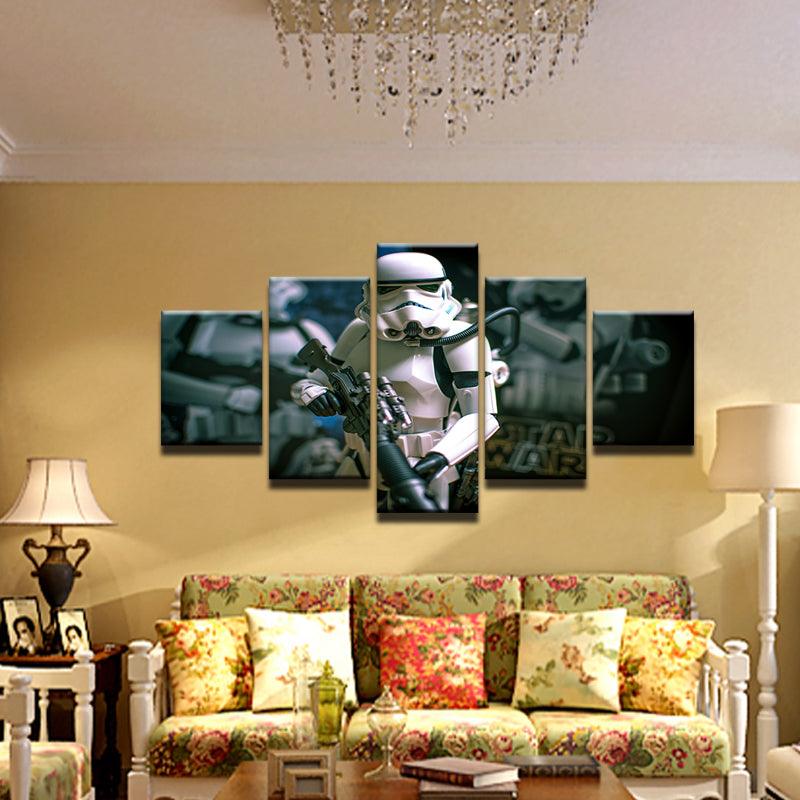 Star Wars Stormtrooper Action Figure 5 Panel Canvas Print Wall Art - GotItHere.com