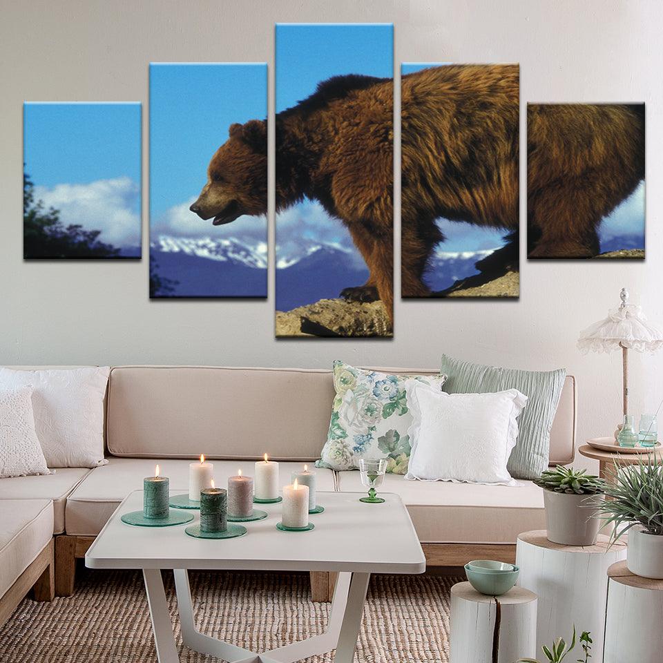 Grizzly Bear Panel Canvas Print Wall Art - GotItHere.com