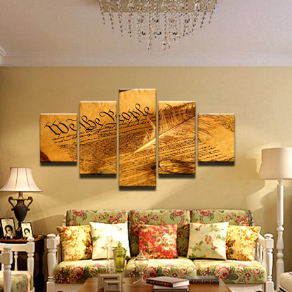 US Constitution 5 Panel Canvas Print Wall Art - GotItHere.com
