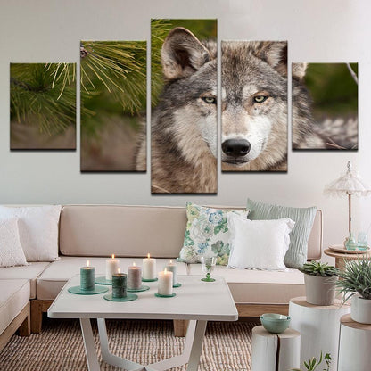 Wolf 5 Panel Canvas Print Wall Art - GotItHere.com