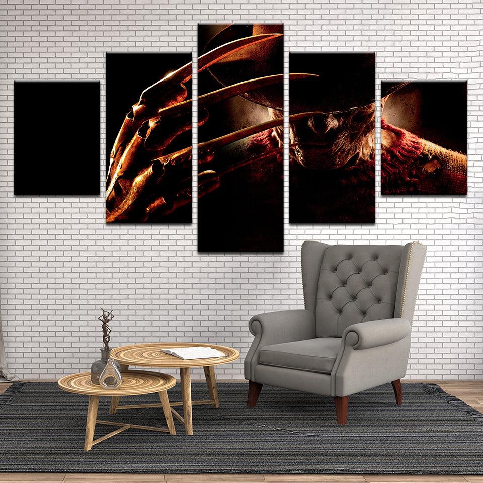 Nightmare On Elm Street Freddy Krueger 5 Panel Canvas Print Wall Art - GotItHere.com