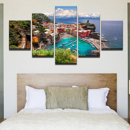Cinque Terre Italy 5 Panel Canvas Print Wall Art - GotItHere.com
