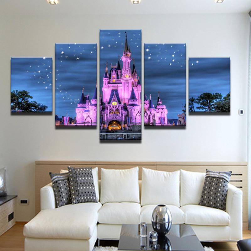 .Cinderella Castle Disney World Magic Kingdom 5 Panel Canvas Print Wall Art - GotItHere.com