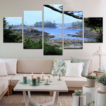 Rocky Coast British Columbia 5 Panel Canvas Print Wall Art - GotItHere.com