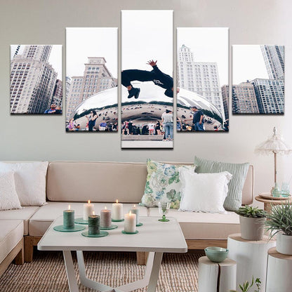 Bean, The Chicago Illinois 5 Panel Canvas Print Wall Art - GotItHere.com