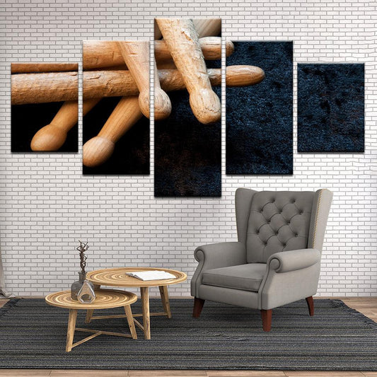 Drum Sticks 5 Panel Canvas Print Wall Art - GotItHere.com