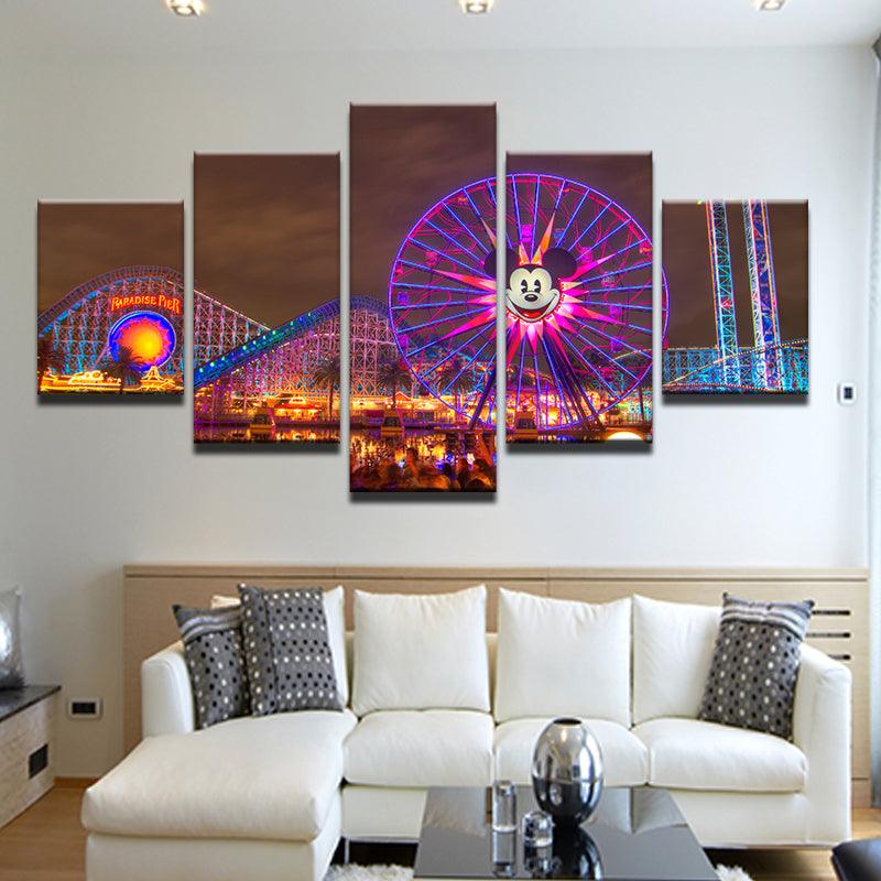 Disneyland California Adventure Pixar Pier 5 Panel Canvas Print Wall Art - GotItHere.com