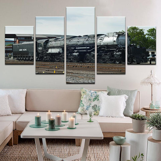 Union Pacific UP 4012 Big Boy Steam Locomotive 5 Panel Canvas Print Wall Art - GotItHere.com