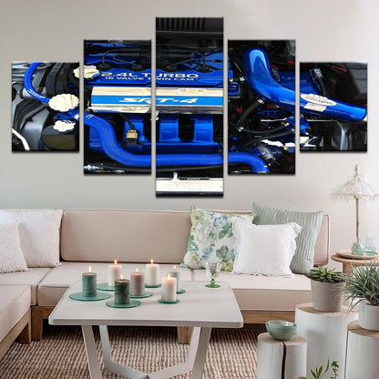 Dodge Neon SRT-4 Engine 5 Panel Canvas Print Wall Art - GotItHere.com
