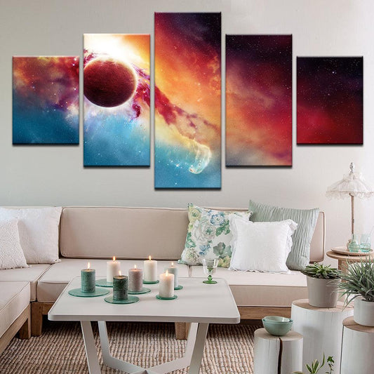 Space Fantasy 5 Panel Canvas Print Wall Art - GotItHere.com