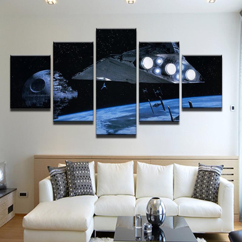 Star Wars Death Star Destroyer 5 Panel Canvas Print Wall Art - GotItHere.com