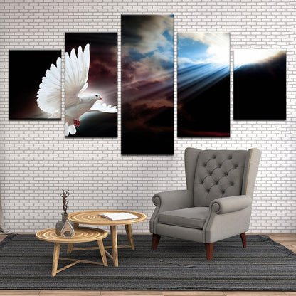 Heavenly Dove 5 Panel Canvas Print Wall Art - GotItHere.com