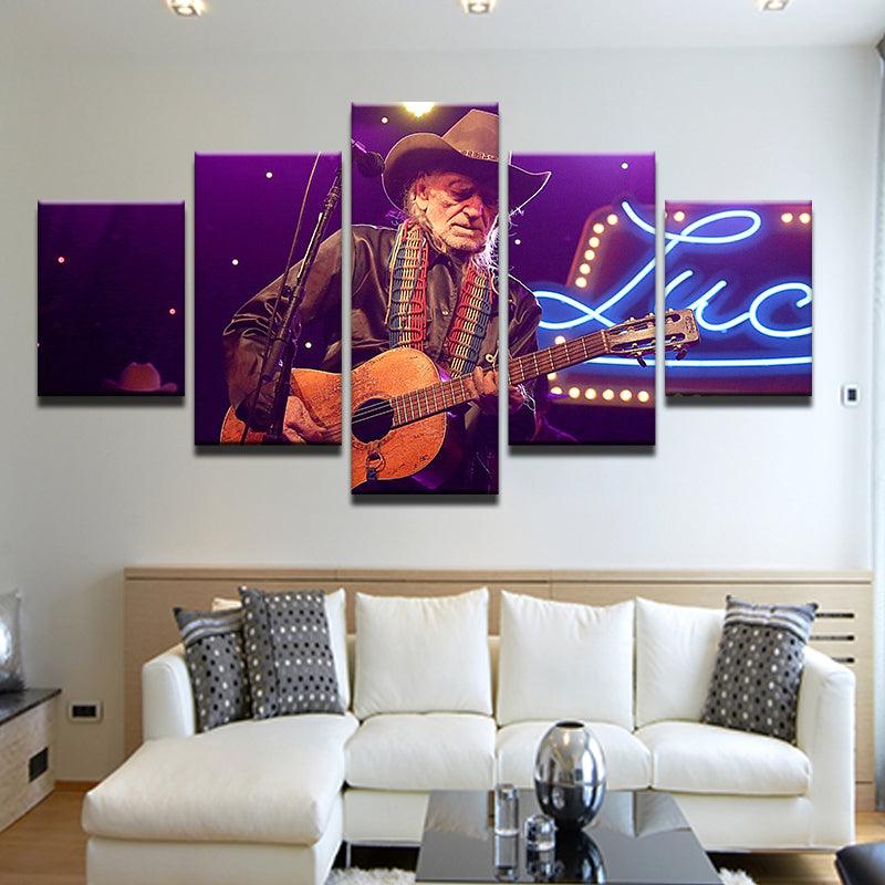 Willie Nelson 5 Panel Canvas Print Wall Art - GotItHere.com