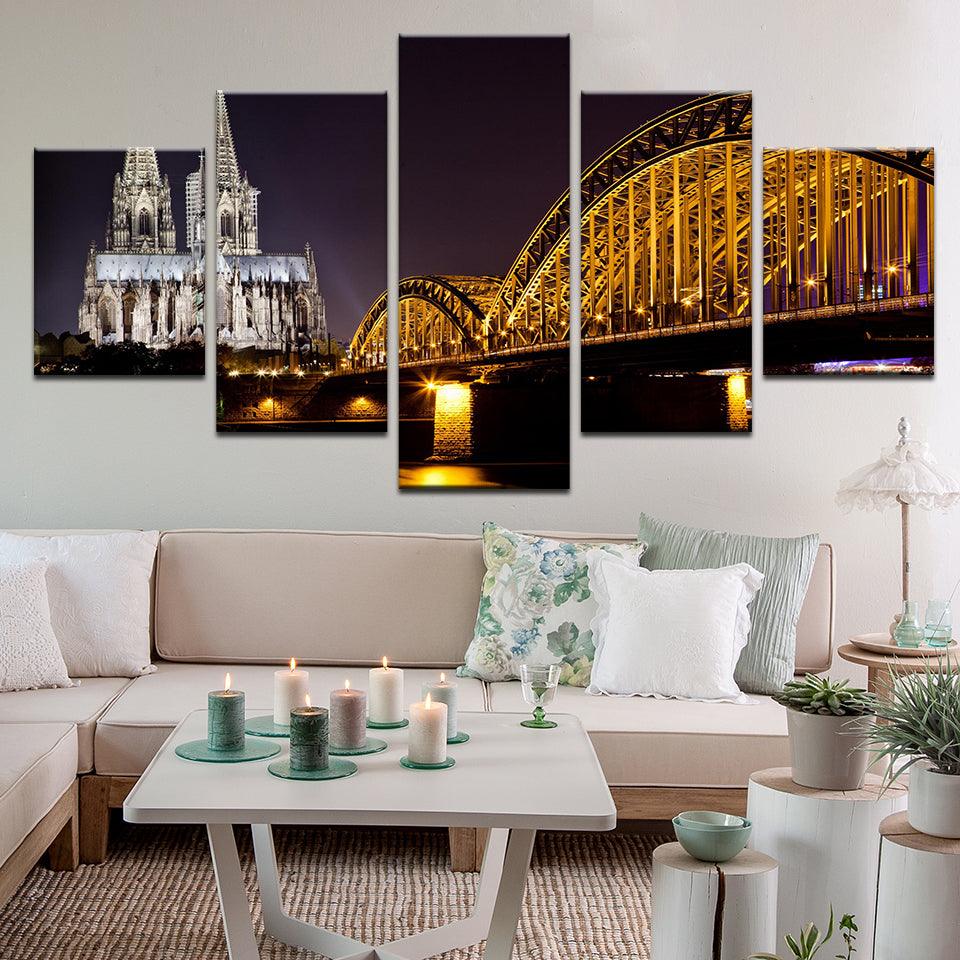 Cologne Cathedral North Rhine-Westphalia, Germany 5 Panel Canvas Print Wall Art - GotItHere.com