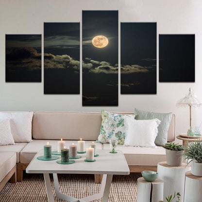 Full Moon 5 Panel Canvas Print Wall Art - GotItHere.com