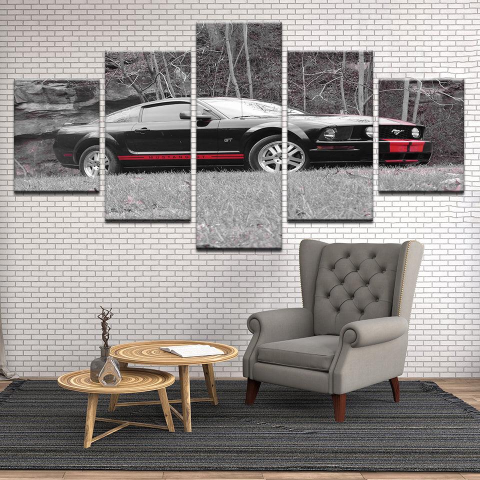 Ford Mustang GT 5 Panel Canvas Print Wall Art - GotItHere.com