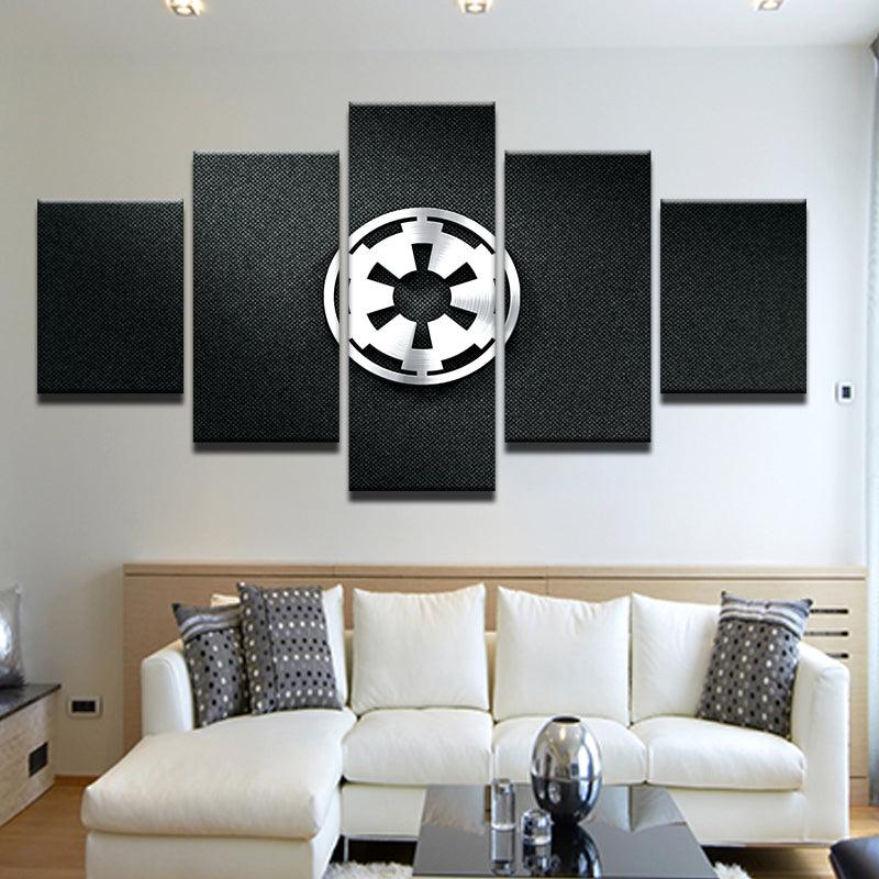 Star Wars Galactic Empire Symbol Logo 5 Panel Canvas Print Wall Art - GotItHere.com