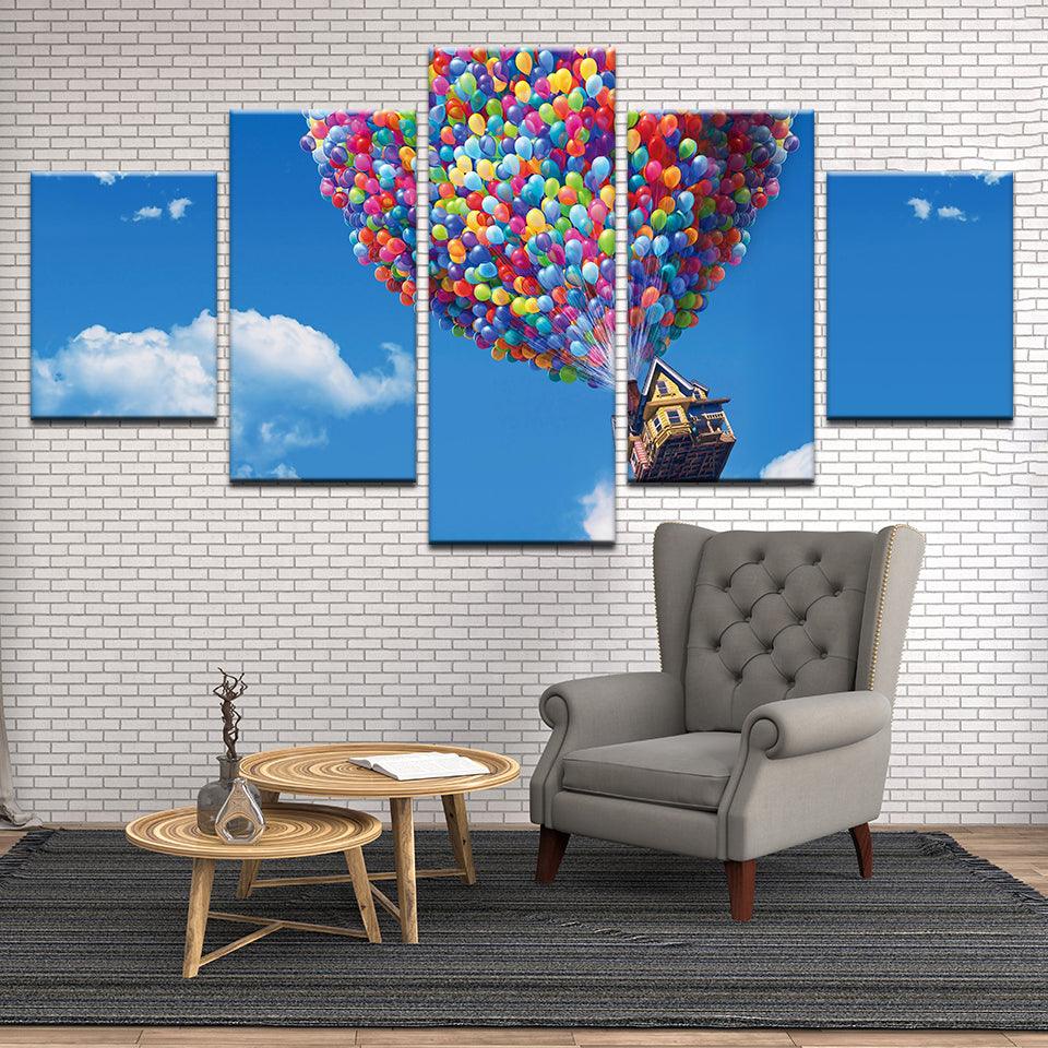 Up Movie Kevin Russell Balloon House 5 Panel Canvas Print Wall Art - GotItHere.com