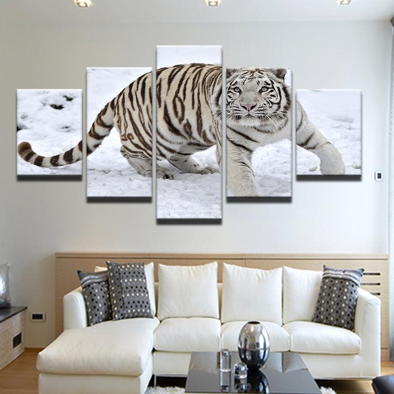 Siberian Tiger 5 Panel Canvas Print Wall Art - GotItHere.com