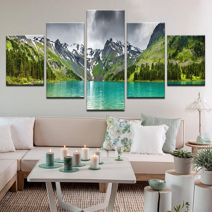 Lake Louise Banff Alberta Rocky Mountains 5 Panel Canvas Print Wall Art - GotItHere.com