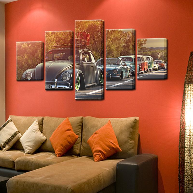 Volkswagen Country Cruise 5 Panel Canvas Print Wall Art - GotItHere.com