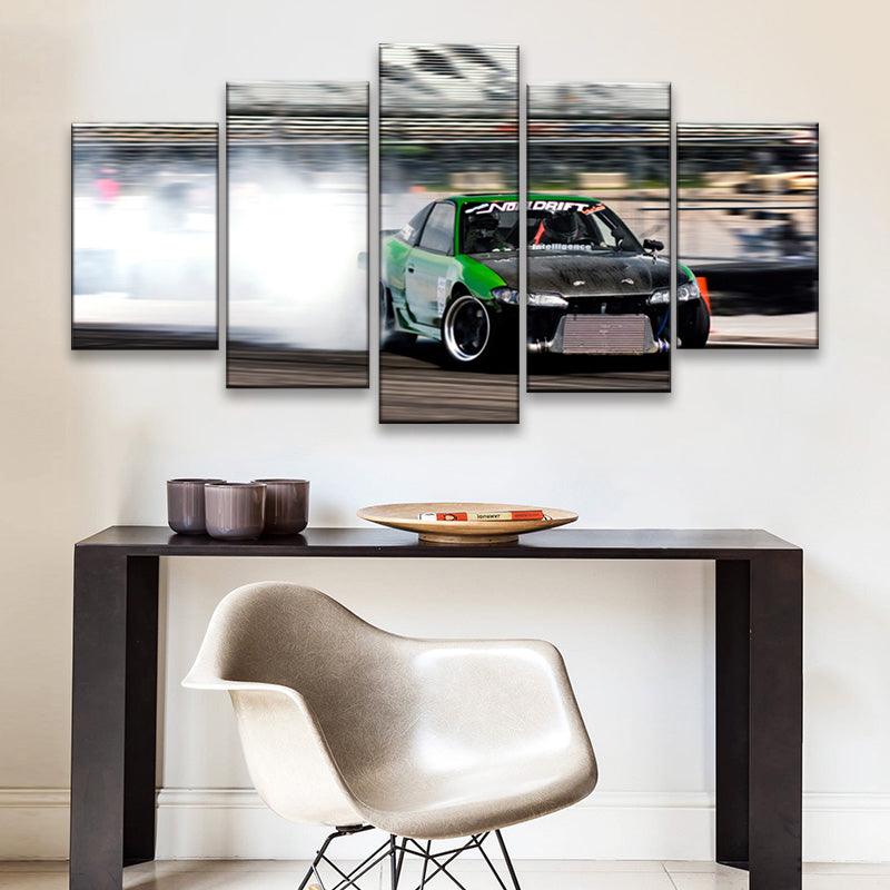 Nissan Silvia S15 Formula Drift Car 5 Panel Canvas Print Wall Art - GotItHere.com