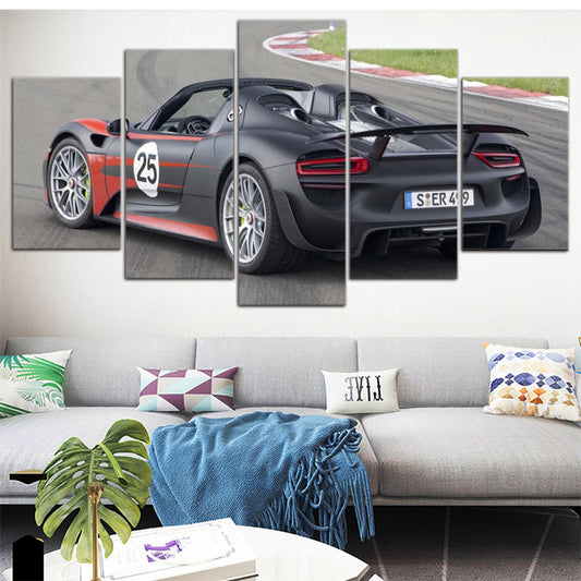 Porsche 918 Spyder 5 Panel Canvas Print Wall Art - GotItHere.com
