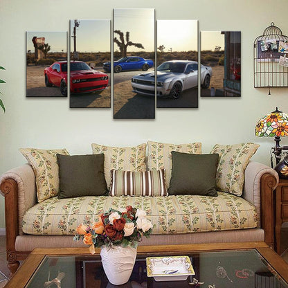 2021 Dodge Challenger Lineup 5 Panel Canvas Print Wall Art - GotItHere.com