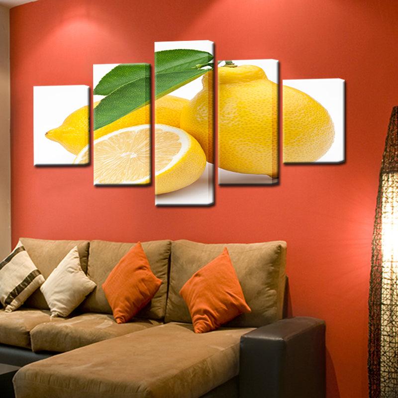 Lemon 5 Panel Canvas Print Wall Art - GotItHere.com