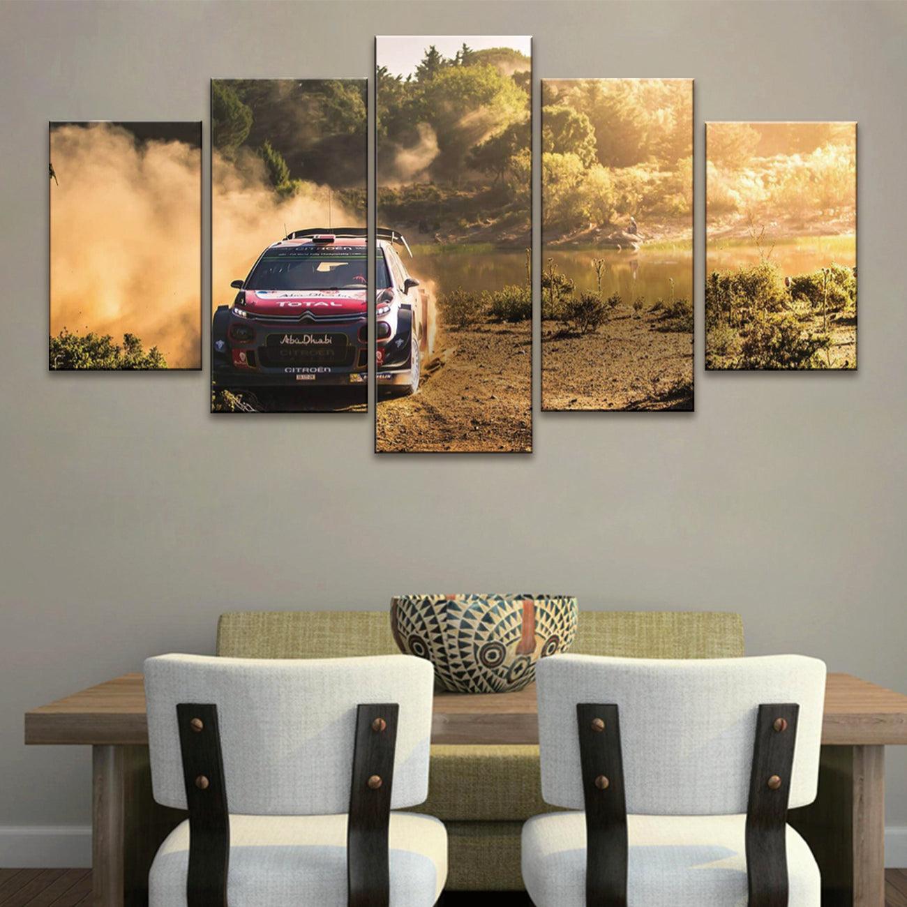 Toyota Yaris WRC 5 Panel Canvas Print Wall Art - GotItHere.com