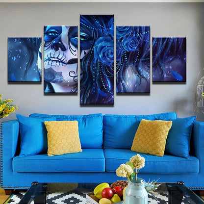 Dia De Los Muertos Day Of The Dead 5 Panel Canvas Print Wall Art - GotItHere.com