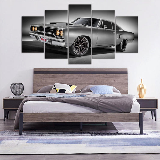 1970 Plymouth Road Runner Pro Touring 5 Panel Canvas Print Wall Art - GotItHere.com