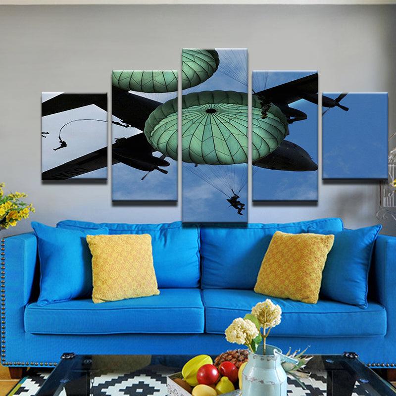 Paratroopers 5 Panel Canvas Print Wall Art - GotItHere.com