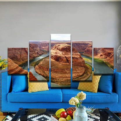 Lake Powell Horshoe Bend Colorado River Arizona Utah 5 Panel Canvas Print Wall Art - GotItHere.com