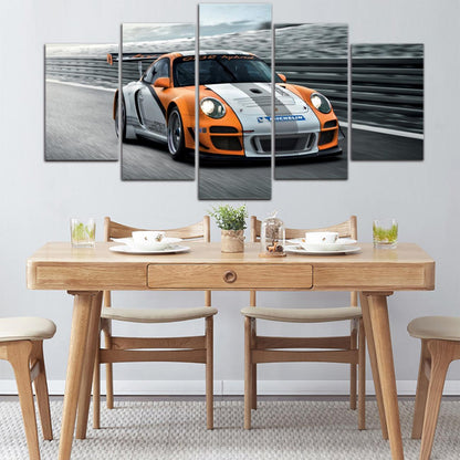 Porsche GT3 R 5 Panel Canvas Print Wall Art - GotItHere.com