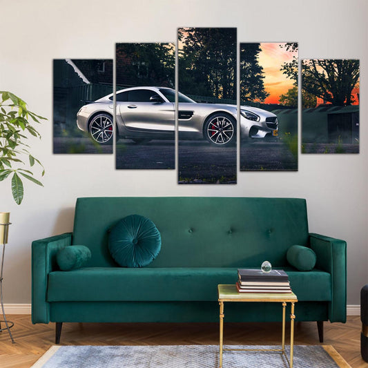 Mercedes-Benz AMG GT 5 Panel Canvas Print Wall Art - GotItHere.com