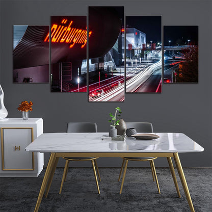 Nurburgring Night Time Lapse 5 Panel Canvas Print Wall Art - GotItHere.com