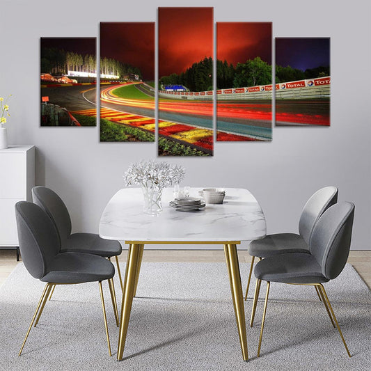 Spa Night Time Lapse 5 Panel Canvas Print Wall Art - GotItHere.com