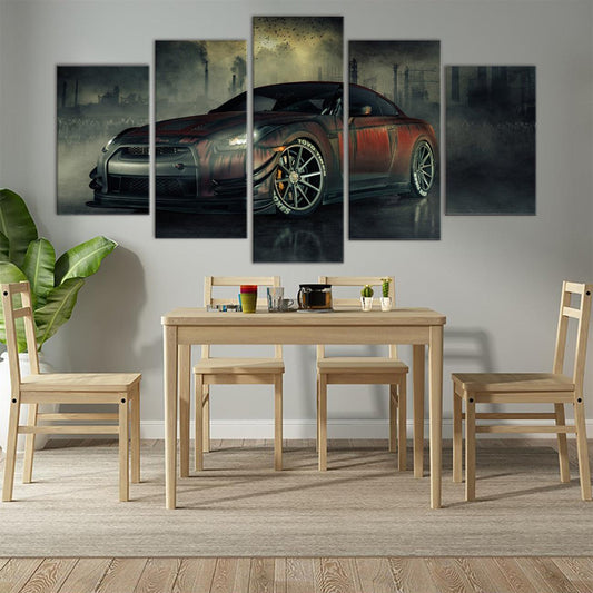 Nissan GTR 5 Panel Canvas Print Wall Art - GotItHere.com