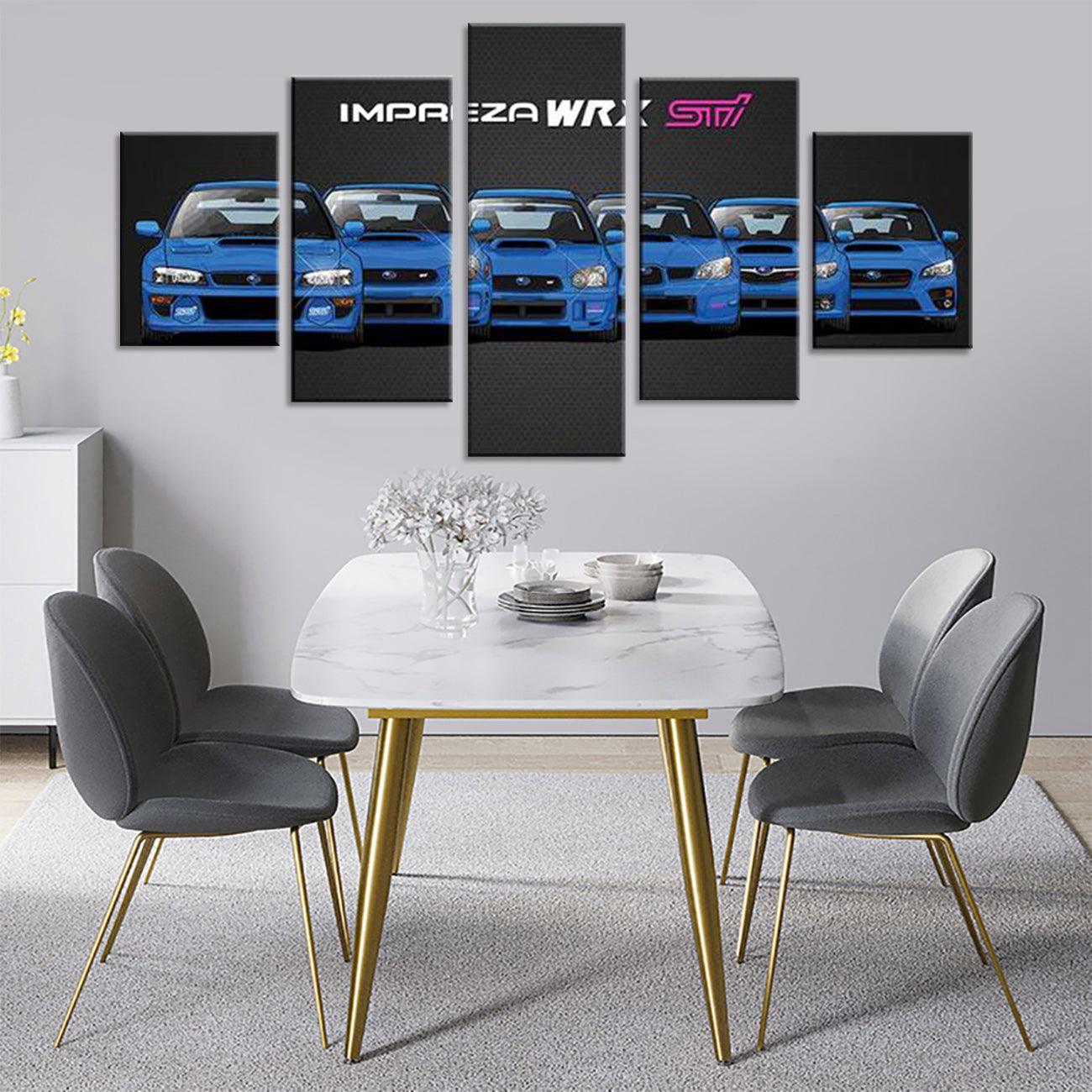 Subaru Impreza WRX STI Family 5 Panel Canvas Print Wall Art - GotItHere.com