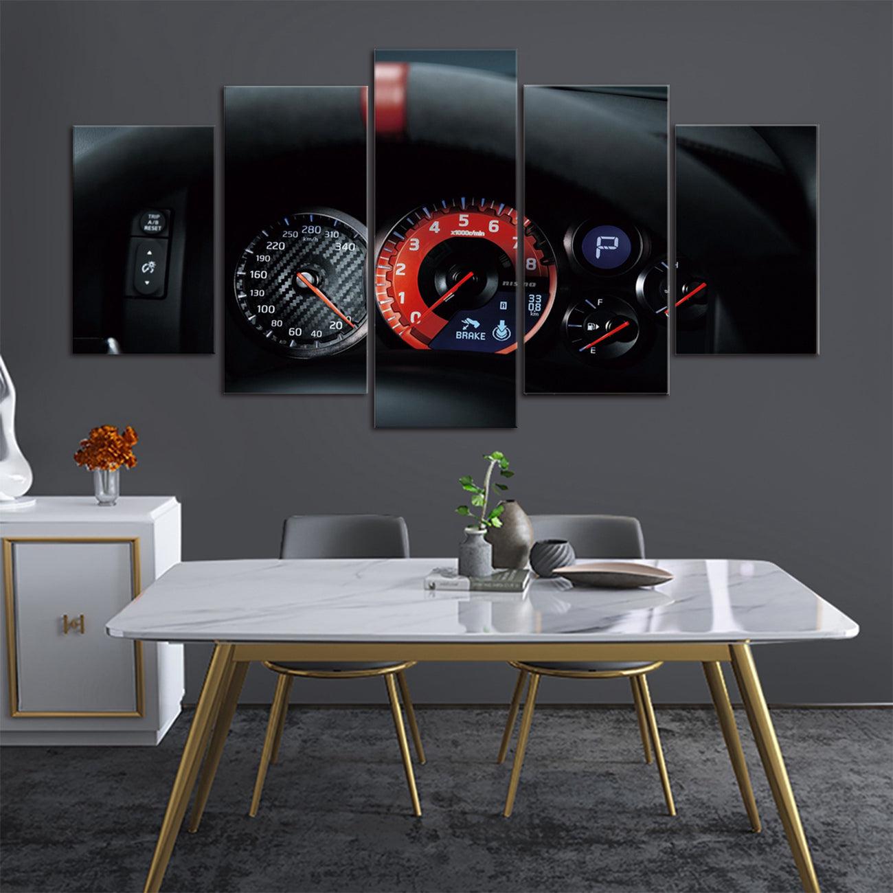 Nissan GTR Dashboard 5 Panel Canvas Print Wall Art - GotItHere.com