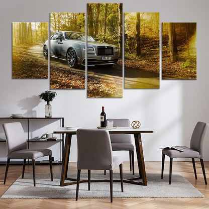 Rolls Royce Wraith 5 Panel Canvas Print Wall Art - GotItHere.com
