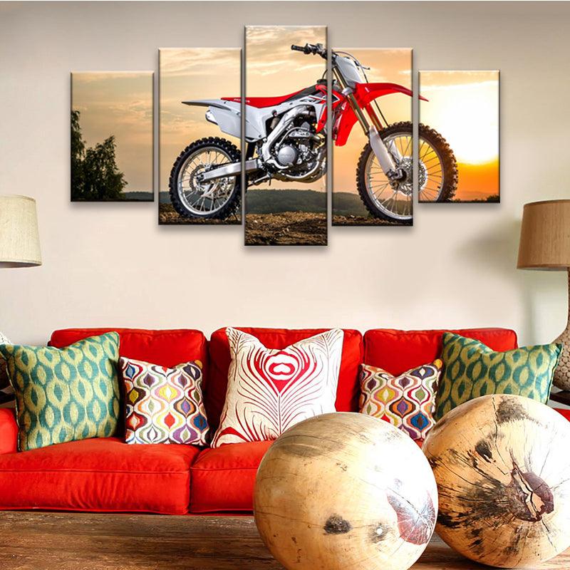 Honda CRF 250 Dirtbike Moto-X 5 Panel Canvas Print Wall Art - GotItHere.com