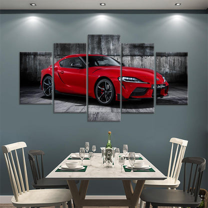 Toyota GR Supra 5 Panel Canvas Print Wall Art - GotItHere.com