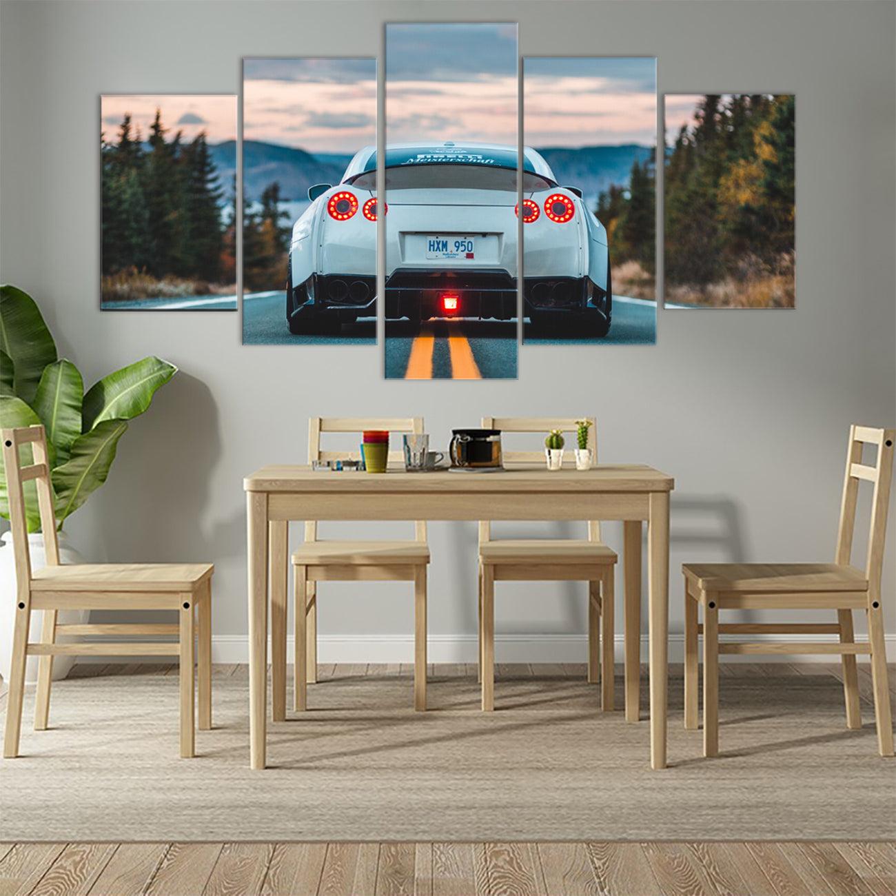 Nissan GTR 5 Panel Canvas Print Wall Art - GotItHere.com
