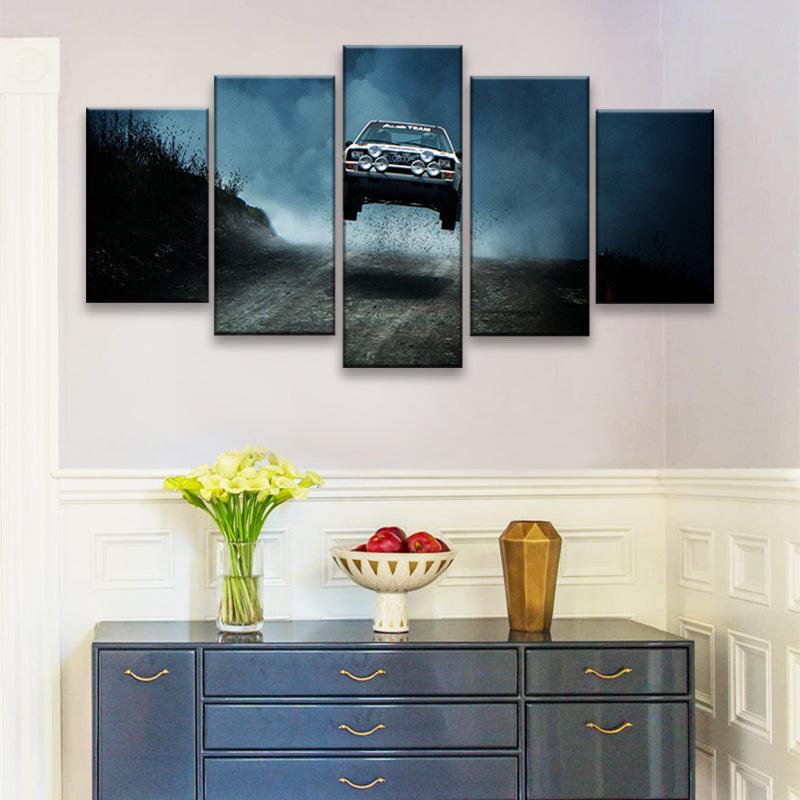 Audi Quattro Rally Jump 5 Panel Canvas Print Wall Art - GotItHere.com