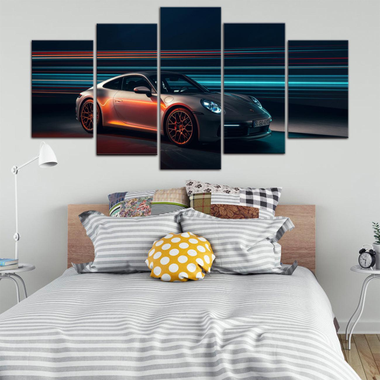 Porsche 911 Carrera 5 Panel Canvas Print Wall Art - GotItHere.com