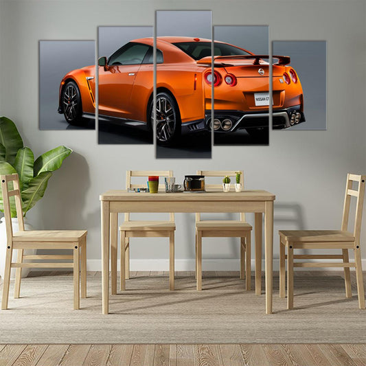Nissan GTR 5 Panel Canvas Print Wall Art - GotItHere.com